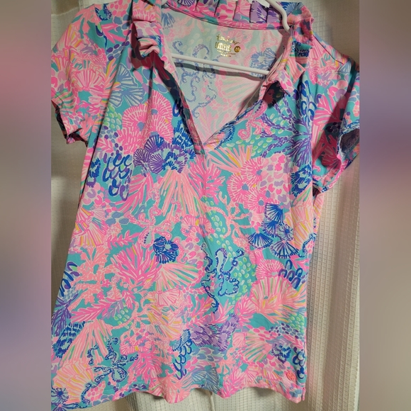 Lilly Pulitzer Frida Ruffle Polo - Picture 2 of 4